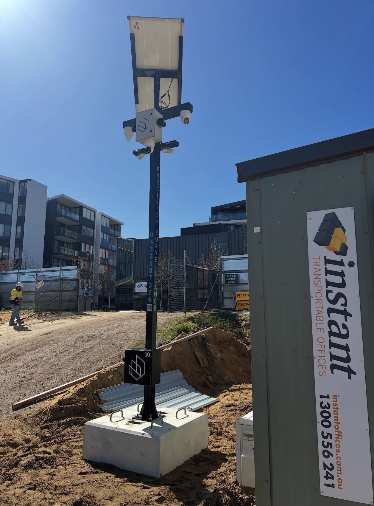 Precision Surveillance unit deployed on construction site